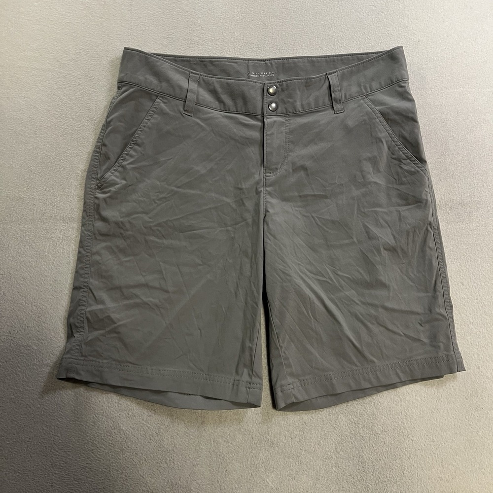 Columbia Shorts Women's Size 12 Gray Omni-Shade Lightweight Stretch Nylon Hiking